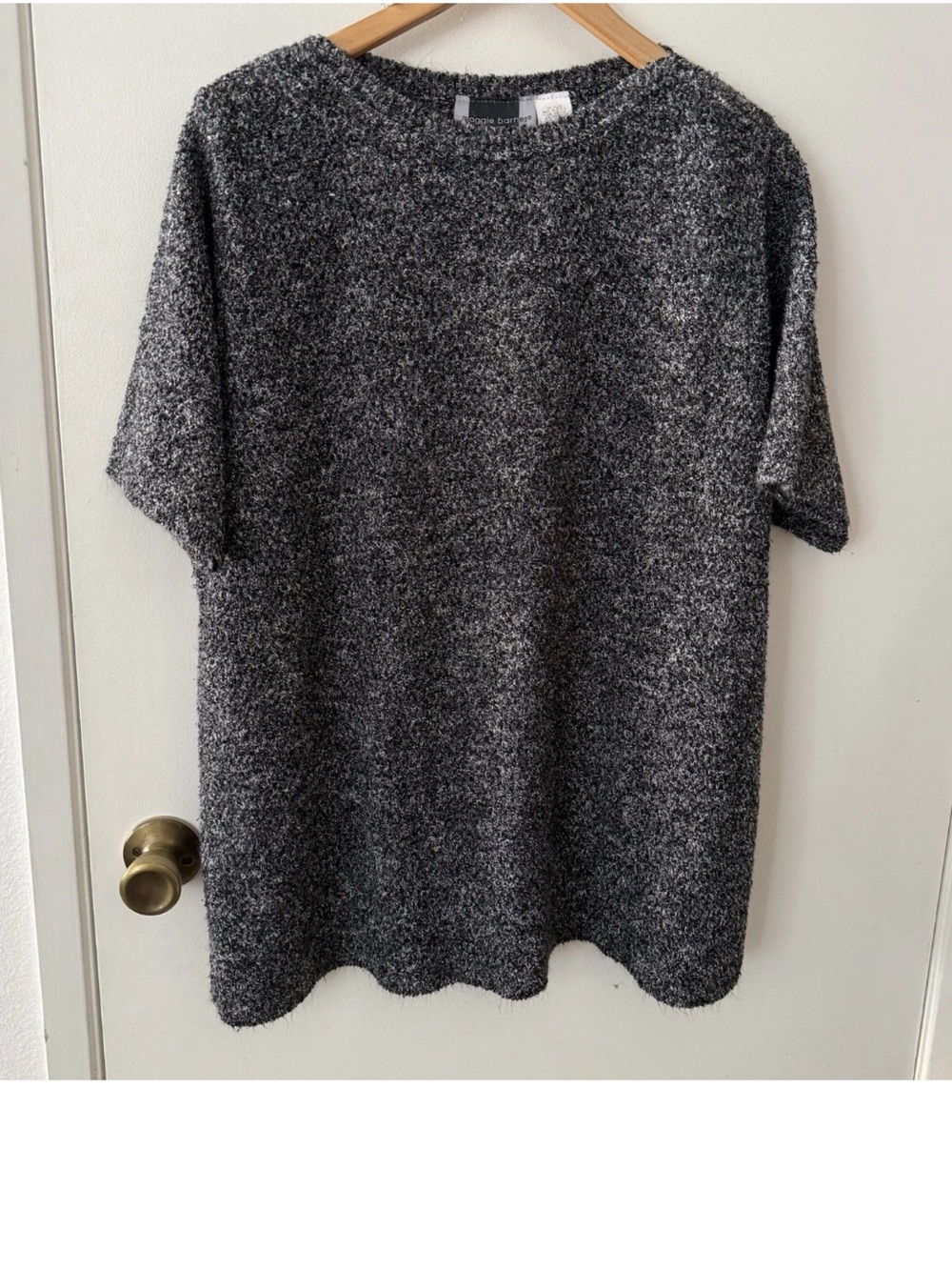 Vintage Maggie Barnes Short Sleeve Sweater Black Size 1X
